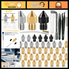 50 Pcs 3D Printer Nozzles Set - Hardened Steel & Brass Mk8 Extruder Nozzles, Hig picture