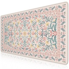 Pink Floral Desk Mat, Desk Pad, XXL Large Mouse Pad, Anti-Slip Big Mousepad w... picture