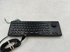 Black Industrial USB Keyboard With Mechanical Trackball Kiosk Metal Keypad picture