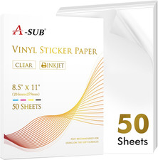 A-SUB Clear Sticker Paper for Inkjet Printers, Waterproof Glossy picture