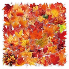 60PCS Transparent Maple Leaves Stickers 2-3.5 inches, Leaf picture