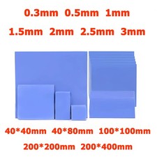 0.5mm - 3mm Thick GPU CPU Heatsink Cooling Thermal Conductive Silicone Pads Blue picture