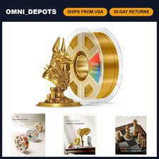 1.75mm Dark Gold Silk PLA Filament - Chrome-Like Mirror Shine, 1kg Spool for 3D picture
