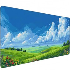 CONCISE Anime Landscape Desk Mat, Green Cloud Meadow XL Mouse Pad | 35.4 x 15... picture