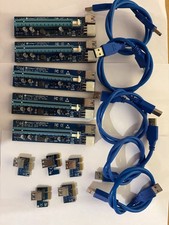 5 Pack Of PCI-Express X1 to X16 GPU Riser Card Adapter with USB 3.0 ＆ SATA Power picture