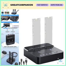 Dual Bay NVMe SSD Cloner Duplicator - 20Gbps USB 3.2 M.2 Dock, Tool-Free Clone A picture