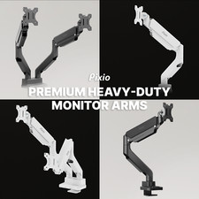 Pixio PS2D Dual PS2S Single Heavy Duty Monitor Arms Desk Stand 75x75mm 100x100mm picture
