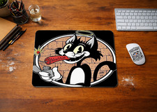 Retro Cartoon Black Cat Mouse Pad Desk Mat – Funny Vintage Style Office Gaming picture