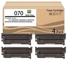 4Pack 070 CRG-070 CRG070 Black Toner Cartridge Works for LBP243dw (with Chip) picture