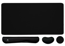 4in1 Large Gaming Mouse Pad Keyboard Wrist Rest Support Set Desk Mat Black picture