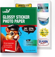 30 Sheets 8.5 x 11Inches 6.5Mil Printable Self Adhesive Photo Paper Priner picture