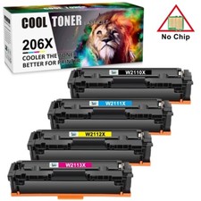 4PCS 206X W2110X Toner No Chip For HP LaserJet MFP M282nw M283fdw M283cdw picture