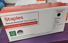 4 Staples Standard Yield Toner Cartridges Replacement for HP, NEW SEALED Plastic picture