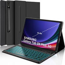 Keyboard Case for Samsung Galaxy Tab S9+ Plus 12.4 inch - Galaxy Tab Case S10+ w picture