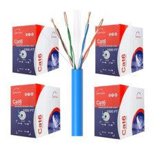 4-Pack - CAT6 1000FT Blue UTP Ethernet Cable 23AWG Network Solid Bulk Wire picture