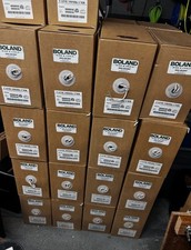 Lot 30 x 1,000 FT CAT5E 350MHz CMR UTP Riser 24/4P Unshielded Solid WHITE Pallet picture