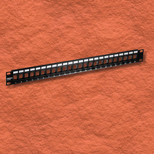 24-Port Keystone Jack Blank Patch Panel Plate Cat5e Cat6 RJ45 19