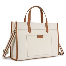 Missnine Laptop Tote Bag Canvas Laptop Bag 15.6 inch Work Shoulder Bags Casua... picture
