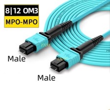 1-80M MPO Male to MPO Male OM3 8|12 Core Fiber Optical Patch Cord MTP Male lot picture