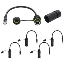 5PCS RJ45 Male to Female Waterproof Coupler, Shielded Cat5/5e/6 Ethernet LAN Cab picture