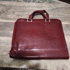 Foray Maroon Faux Leather Briefcase Planner Laptop Bag /wallet Great Condition picture
