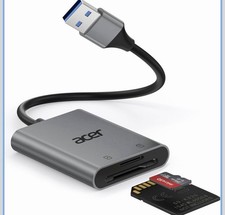 Acer SD Card Reader, USB A 3.0 to Micro Memory Aluminum Grey picture