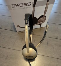Koss CS100 PC Headset Gold Black Boom Mic Dual 3.5mm Plugs w Original Box picture
