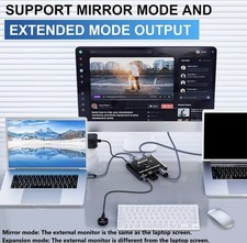 Compact Aluminum 4K USB-C KVM Switch for Dual Laptop Setup with Remote Control picture