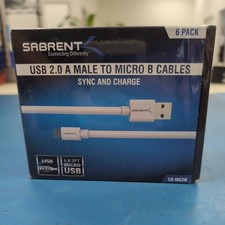 Sabrent CB-M63W 6-Pack Micro USB Cables USB 2.0 A Male to Micro B 6 pcs picture