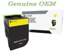 80C0X40 Original OEM Lexmark 800X4 Toner, Yellow Extra High Yield Genuine Sealed picture