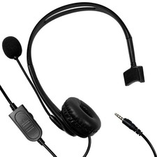 Computer Headset Single Sided w/Microphone Volume Control for Webinar Zoom Skype picture