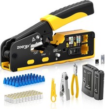 Cat7 RJ45 Crimping Tool, Cat 7 Cat6 Cat5 Pass through Ethernet Crimping Tool Kit picture