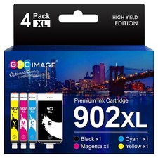 HP 902XL Ink Cartridge 4 Pack Black Cyan Magenta Yellow Compatible Printers picture