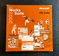 Microsoft Works Suite 2002 5 Disc Set with Box/Paperwork. Great for Collectors picture