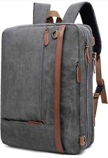 CoolBELL Convertible Backpack Shoulder Bag 17.3 Inches, Canvas Dark Grey  picture