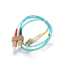 3.3ft 10Gb OM4 Fiber Patch Cable LC to SC (50/125 Duplex) - Aqua picture