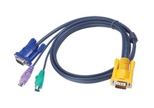 ATEN 1.2M 3IN1 VGA PS/2 CONSOLE KVM SPLIT CABLE HDB-15M TO SPHD-15M picture