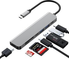 USB C Hub 7 in 1 USB C Docking Station with 4K HDMI 100W PD 3 5Gbps Data Ports. picture