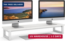 YAOHUOO Dual Monitor Stand Riser, 39Inch Large Monitor Stands for 2 Monitors, Co picture