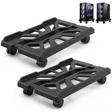 2 Pcs Adjustable Mobile PC Tower Stand with 4 Rolling Caster Wheels picture