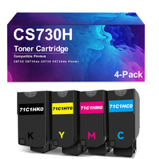 4 Pack CS730H Toner cartridge Works for CS730 CS730de CX730 CX730de picture