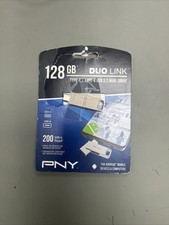 PNY - 128GB DUO LINK USB 3.2 Type-C Dual Flash Drive - Silver New Bulk Package picture