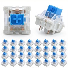 30Pcs Clicky 3-Pin Blue Mechanical Keyboard Switches, Tactile for DIY Toys picture