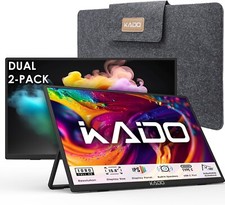 Kado Dual Portable Monitor Setup - 2-Pack 15.6'' FHD 1080p, Ultra-Slim 1920x1080 picture