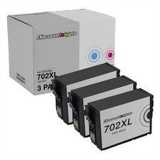 3PK 702XL Black Ink Cartridges for Epson 702 Workforce WF-3720 WF-3730 WF-3733 picture