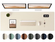 Leather Desk Pad Protector - Large Mouse Pad, Office Mat, Non-Slip PU Leather... picture