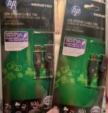  7ft USB EXTENSION CABLE - Monster HP, High Speed, Universal, BRAND NEW X3 Three picture