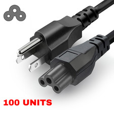 Lot of 1-100 AC 3 Prong Laptop Power Cord 3FT 5FT 10FT 125V C5 Premium Cable picture