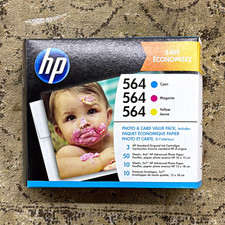 HP 564 Photo & Card Value Pack Ink Cartridges CMY + Photo Paper J2X80AN picture