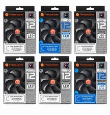 6x Thermaltake Riing 12 120mm LED Radiator Fans 4 White 2 Blue New picture